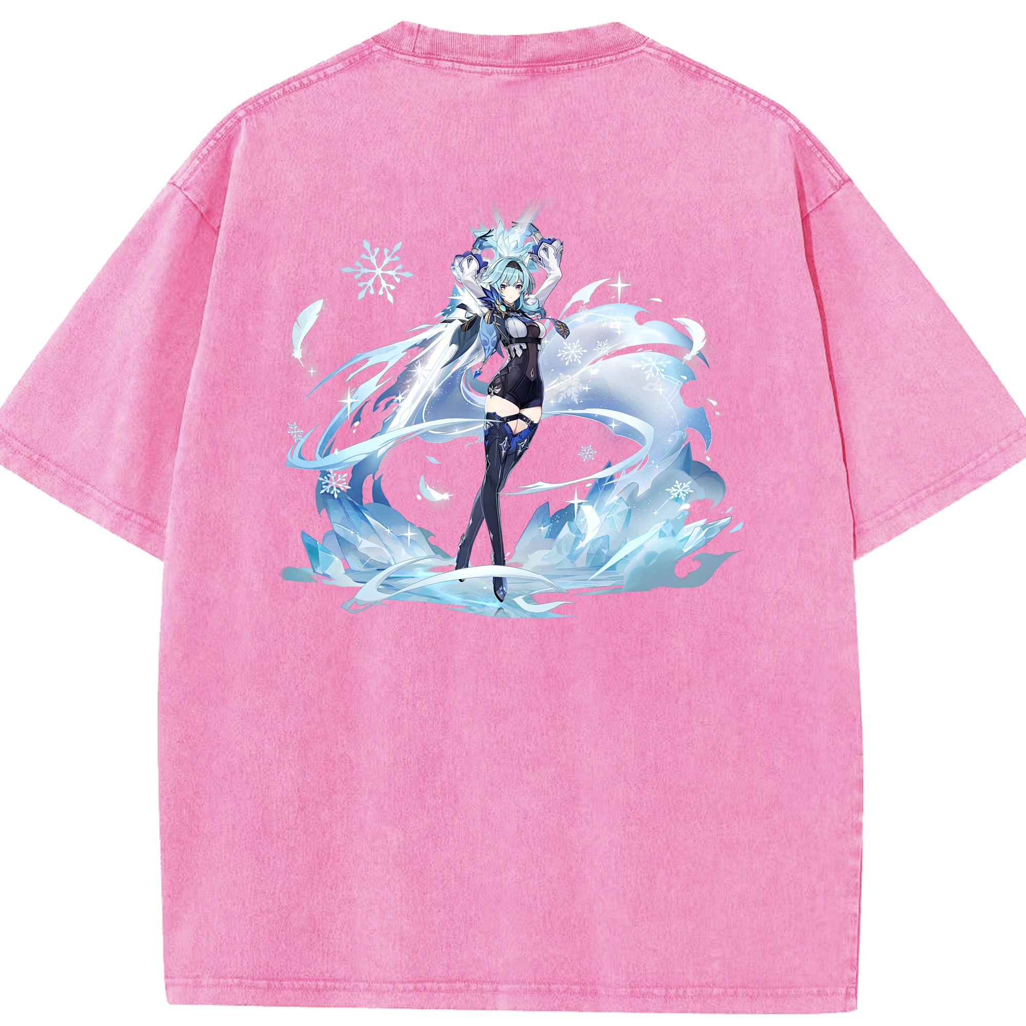 げんし神 优菈 ゆうら genshin Yūra 綿100% ヴィンテージ風 半袖Tシャツ（背面プリント）